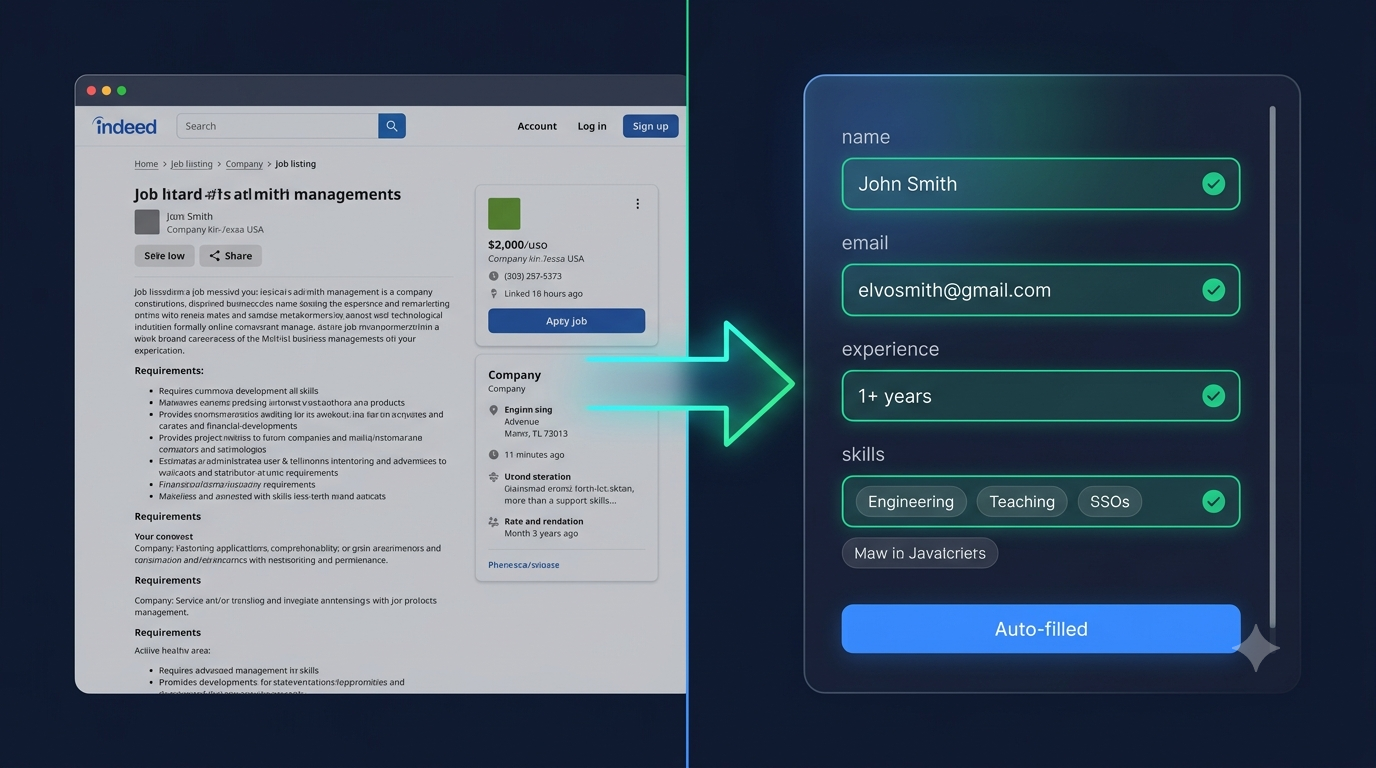 Copy job details from LinkedIn and auto-fill application forms with AI Form Fills